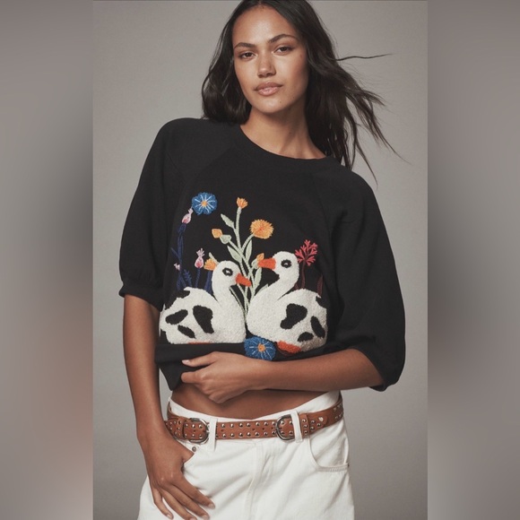 Anthropologie Tops - Anthropologie tufted duck sweatshirt